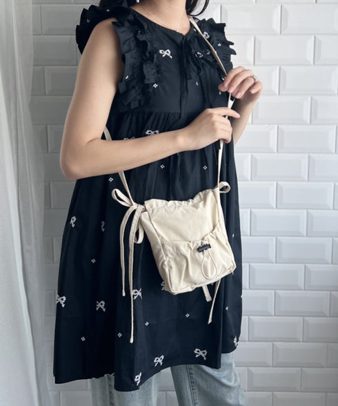 サイドリボンナイロンショルダーバッグ | NU1241511 | アイボリー