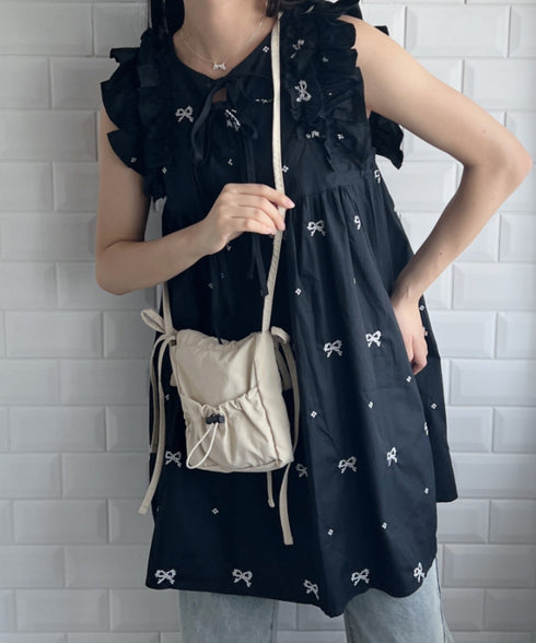 サイドリボンナイロンショルダーバッグ | NU1241511 | アイボリー