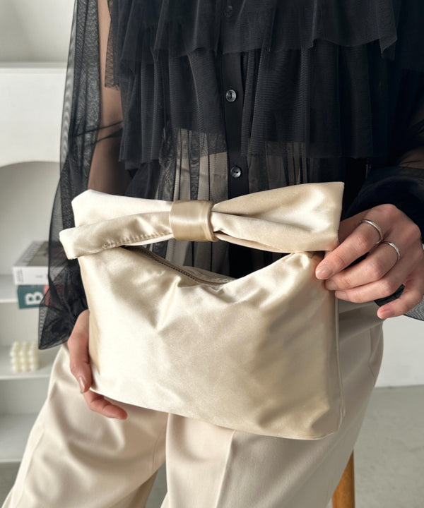 リボンモチーフ スクエアハンドバッグ | CL1241494 | ゴールド