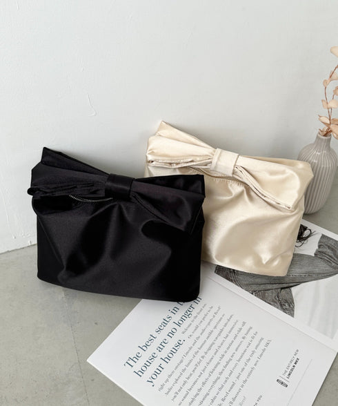 リボンモチーフ スクエアハンドバッグ | CL1241494 | ゴールド