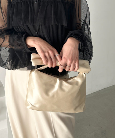 リボンモチーフ スクエアハンドバッグ | CL1241494 | ゴールド