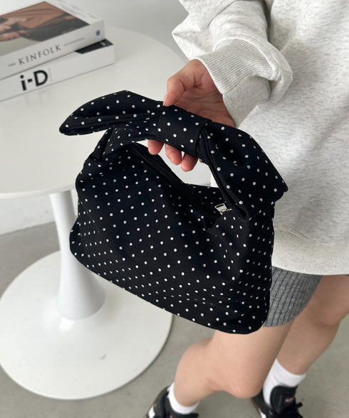 リボンモチーフ スクエアハンドバッグ | CL1241494 | ブラック系その他