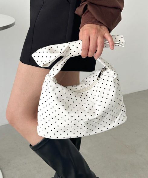 リボンモチーフ スクエアハンドバッグ | CL1241494 | ホワイト系その他