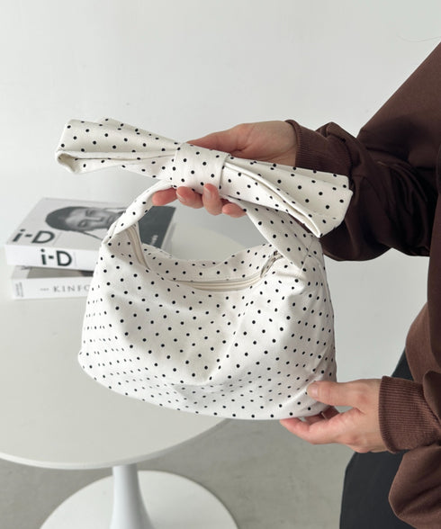 リボンモチーフ スクエアハンドバッグ | CL1241494 | ホワイト系その他