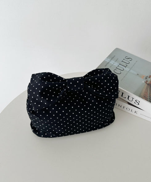 リボンモチーフ スクエアハンドバッグ | CL1241494 | ブラック系その他