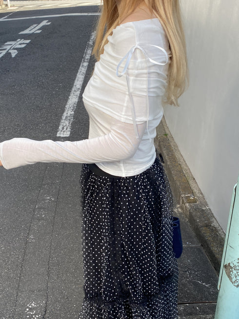 フェアリーリボンオフショルトップス | SL2251604 | ホワイト