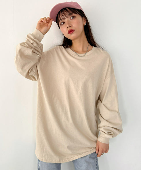 GILDAN(ギルダン) /ベーシック ロングスリーブ Tシャツ コットン ビッグシルエット オーバーサイズ サイズカラバリ豊富 長袖 ロンT 6.0オンス | 2193062 | ベージュ