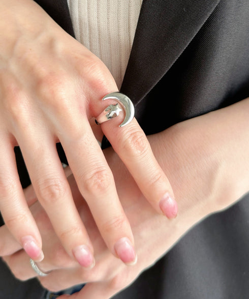 ムーンモチーフ フォークリング-moon fork ring- | SW4241459 | シルバー
