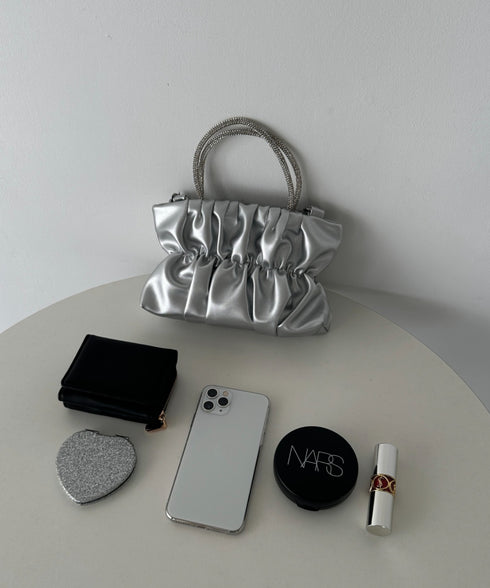 2WAYギャザー PUミニパーティーバッグ | UN1251001 | シルバー