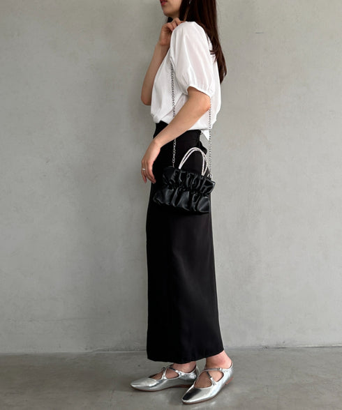 2WAYギャザー PUミニパーティーバッグ | UN1251001 | ブラック