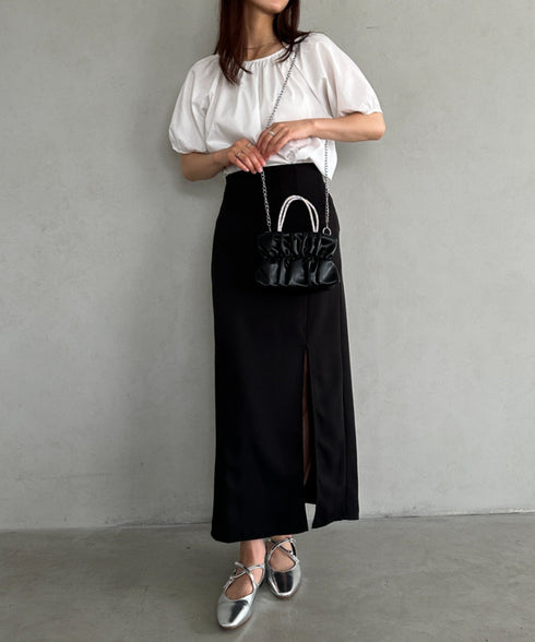 2WAYギャザー PUミニパーティーバッグ | UN1251001 | ブラック