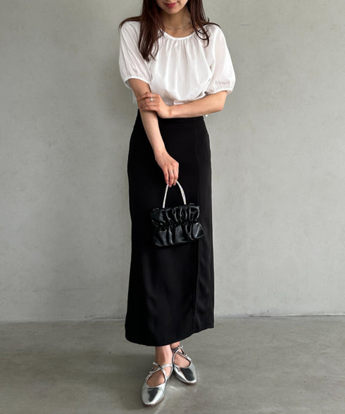 2WAYギャザー PUミニパーティーバッグ | UN1251001 | ブラック