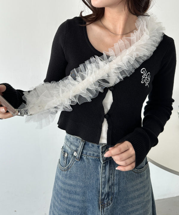 【7色展開】チュールフリルスマホショルダー | CL6241515 | ホワイト