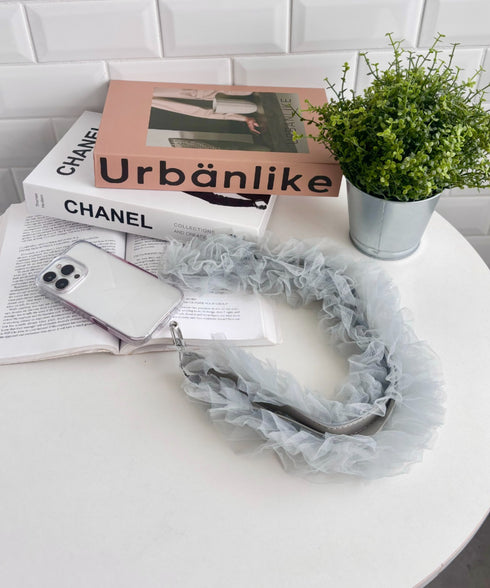 【7色展開】チュールフリルスマホショルダー | CL6241515 | グレー