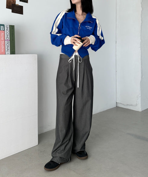 レイヤードデザインピンストライプパンツ | CL2241521 | グレー