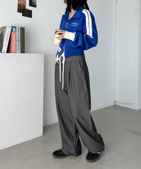 レイヤードデザインピンストライプパンツ | CL2241521 | グレー