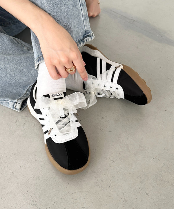 【靴紐2点SET】サイドラインジャーマントレーナースニーカー | CL3241527 | ブラック