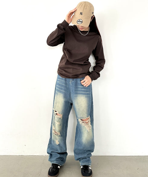 GILDAN(ギルダン) /ベーシック ロングスリーブ Tシャツ コットン ビッグシルエット オーバーサイズ サイズカラバリ豊富 長袖 ロンT 6.0オンス | 2193062 | ダークブラウン