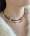 ポイントリボンビーズチョーカーネックレス-point ribbon beads choker necklace- | SW4241512 | ブラック