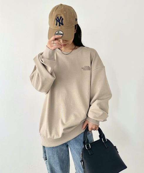 THE NORTH FACE(ザ・ノースフェイス)/ワンポイント刺繍スウェット クルーネック 長袖トレーナー/GO-TO SWEATSHIRTS | IM2243008 | ベージュ
