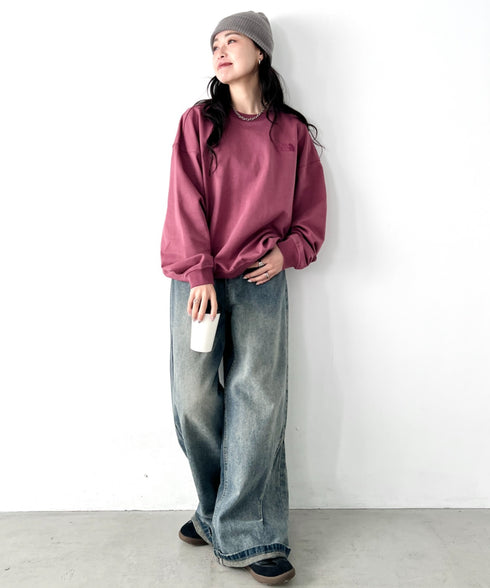 THE NORTH FACE(ザ・ノースフェイス)/ワンポイント刺繍スウェット クルーネック 長袖トレーナー/GO-TO SWEATSHIRTS | IM2243008 | レッド