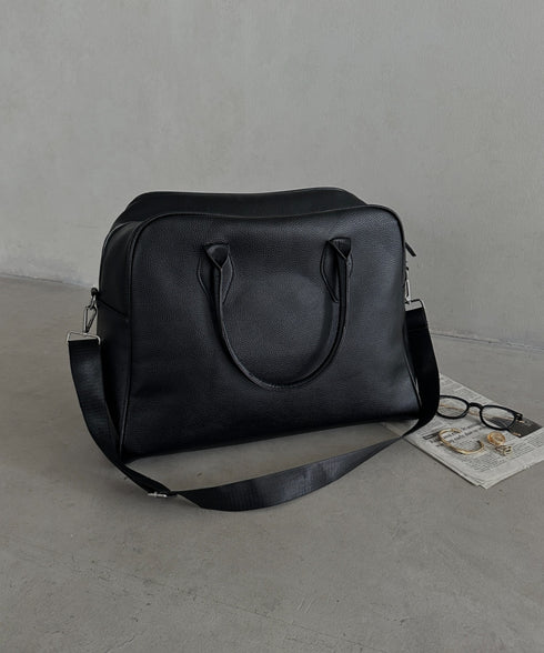 合成皮革 大容量トラベルバッグ ボストンバッグ | MD1253003 | ブラック