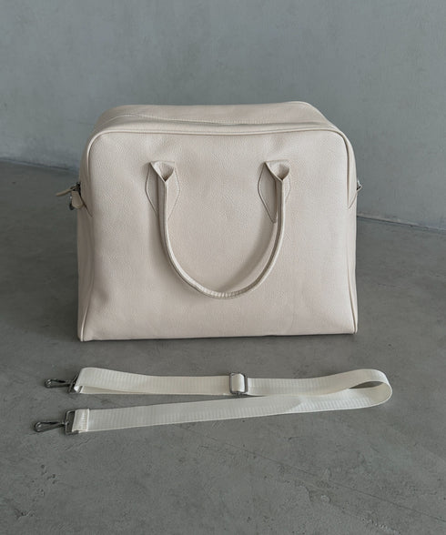 合成皮革 大容量トラベルバッグ ボストンバッグ | MD1253003 | アイボリー