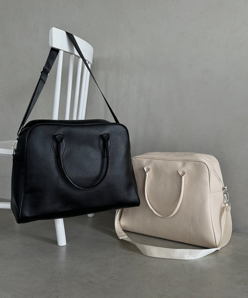 合成皮革 大容量トラベルバッグ ボストンバッグ | MD1253003 | ブラック