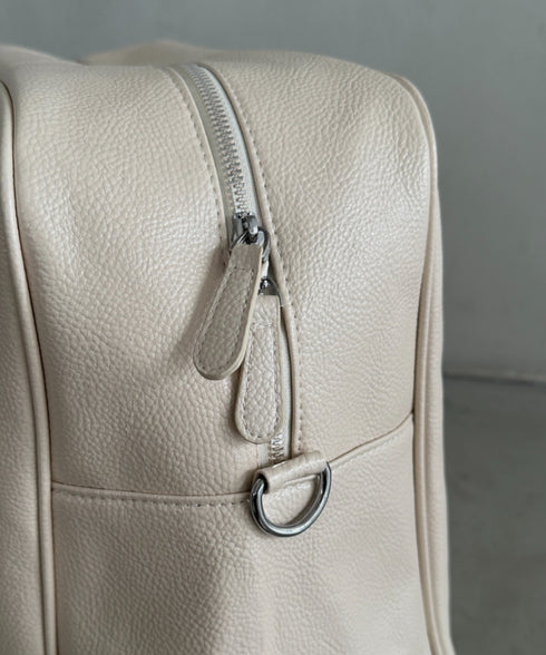 合成皮革 大容量トラベルバッグ ボストンバッグ | MD1253003 | アイボリー