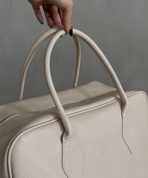 合成皮革 大容量トラベルバッグ ボストンバッグ | MD1253003 | アイボリー