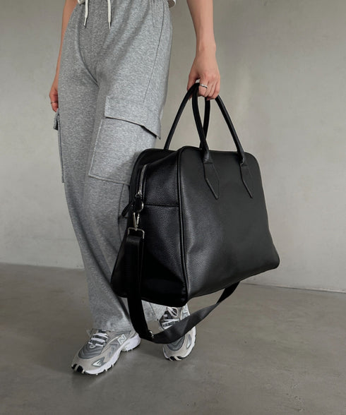 合成皮革 大容量トラベルバッグ ボストンバッグ | MD1253003 | ブラック