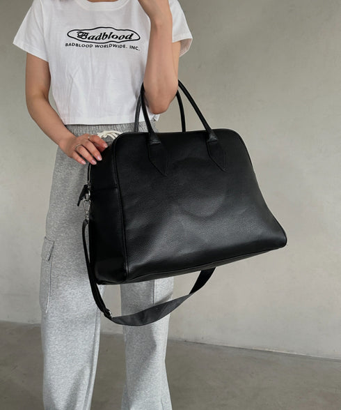 合成皮革 大容量トラベルバッグ ボストンバッグ | MD1253003 | ブラック