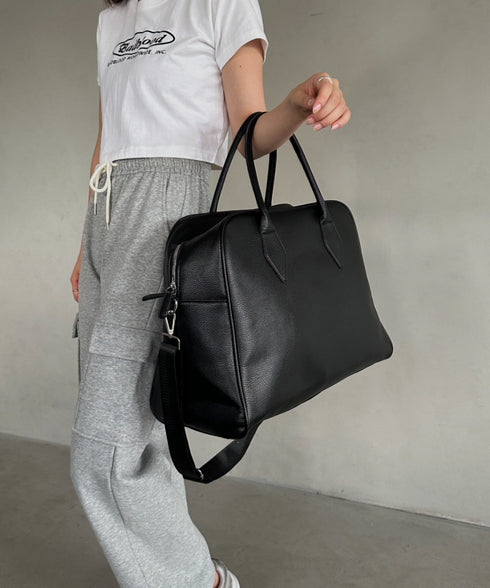 合成皮革 大容量トラベルバッグ ボストンバッグ | MD1253003 | ブラック