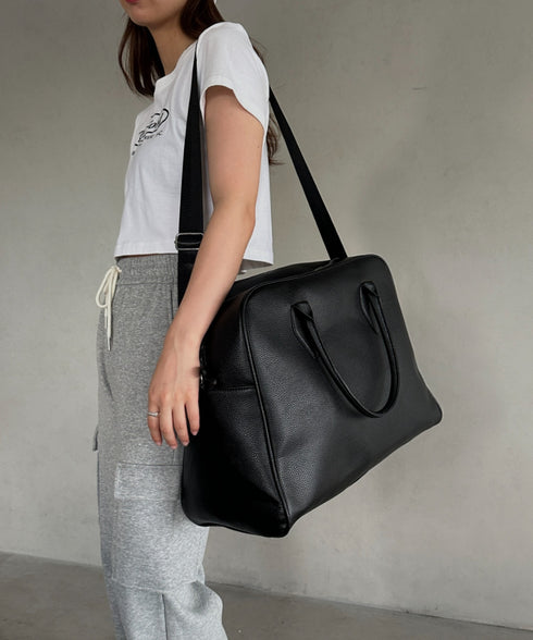 合成皮革 大容量トラベルバッグ ボストンバッグ | MD1253003 | ブラック