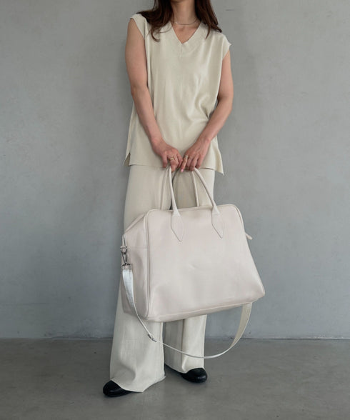 合成皮革 大容量トラベルバッグ ボストンバッグ | MD1253003 | アイボリー