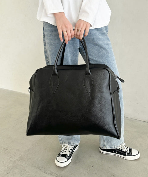 合成皮革 大容量トラベルバッグ ボストンバッグ | MD1253003 | ブラック