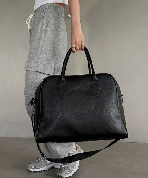 合成皮革 大容量トラベルバッグ ボストンバッグ | MD1253003 | ブラック