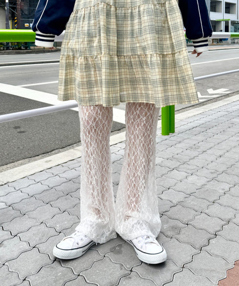 レースフレアパンツ/レギンスパンツ | NU2243041 | ホワイト