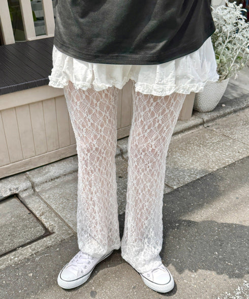 レースフレアパンツ/レギンスパンツ | NU2243041 | ホワイト