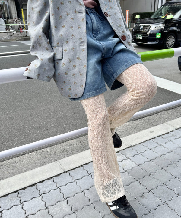 レースフレアパンツ/レギンスパンツ | NU2243041 | アイボリー