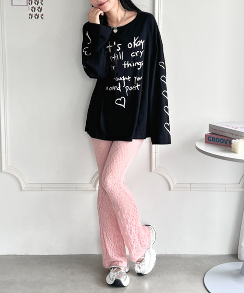 レースフレアパンツ/レギンスパンツ | NU2243041 | ピンク