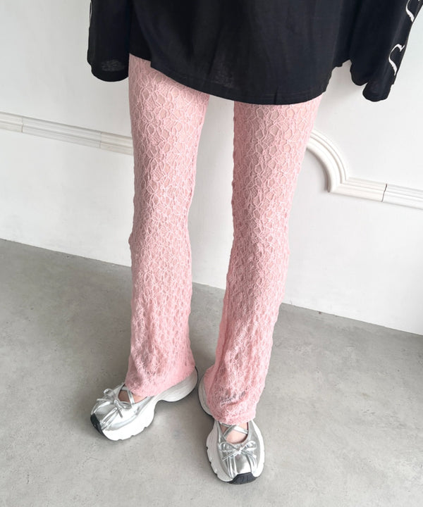 レースフレアパンツ/レギンスパンツ | NU2243041 | ピンク
