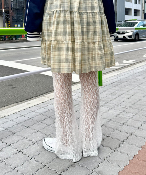 レースフレアパンツ/レギンスパンツ | NU2243041 | ホワイト