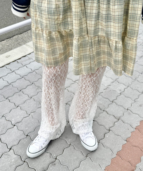 レースフレアパンツ/レギンスパンツ | NU2243041 | ホワイト
