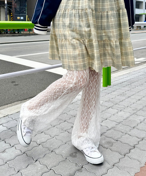レースフレアパンツ/レギンスパンツ | NU2243041 | ホワイト
