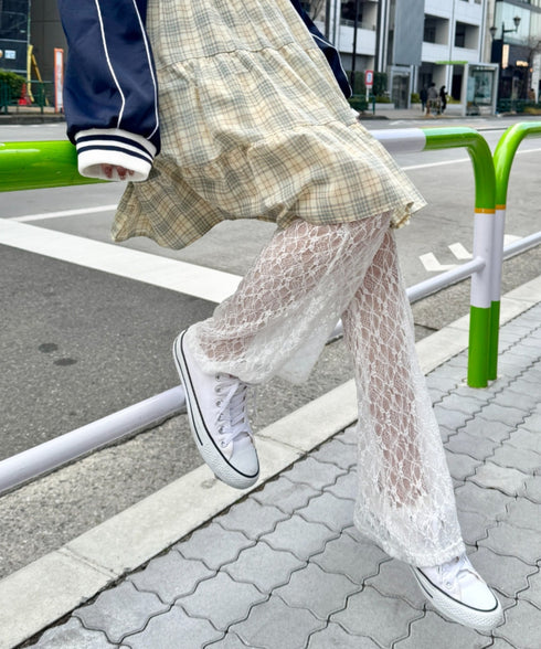 レースフレアパンツ/レギンスパンツ | NU2243041 | ホワイト