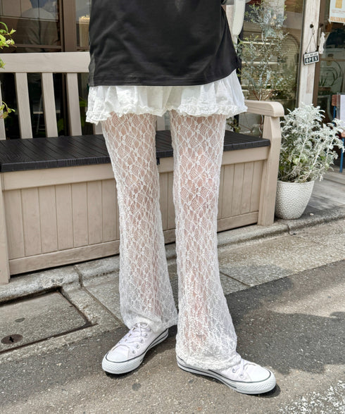 レースフレアパンツ/レギンスパンツ | NU2243041 | ホワイト