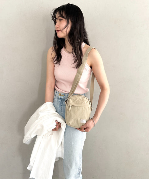 THE NORTH FACE(ザ・ノースフェイス)/長さ調整可能 ワンポイント ロゴ刺繍 ショルダー クロス ミニバッグ/TRAVEL CROSS BAG S | IM1243028 | ライトベージュ
