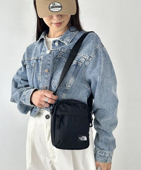 THE NORTH FACE(ザ・ノースフェイス)/長さ調整可能 ワンポイント ロゴ刺繍 ショルダー クロス ミニバッグ/TRAVEL CROSS BAG S | IM1243028 | ブラック