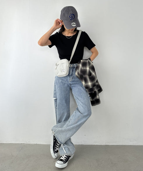 THE NORTH FACE(ザ・ノースフェイス)/長さ調整可能 ワンポイント ロゴ刺繍 ショルダー クロス ミニバッグ/TRAVEL CROSS BAG S | IM1243028 | ホワイト